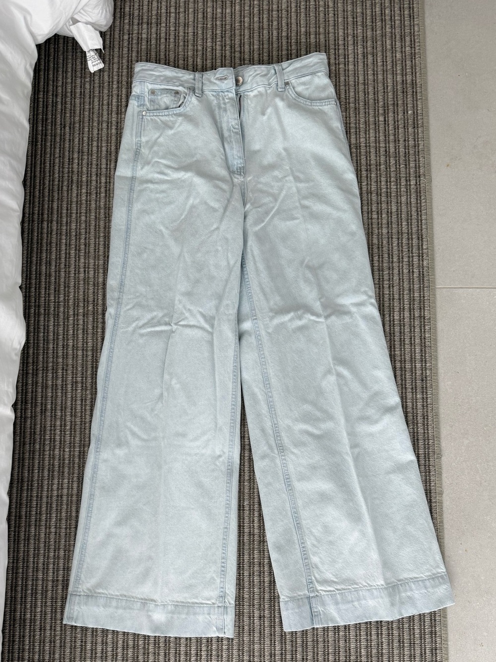 Zara Pale Blue Wide Leg Jeans